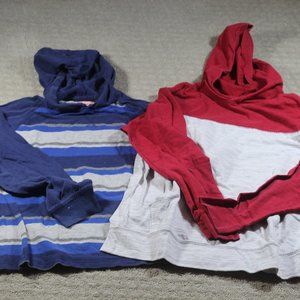 Set of 2 Wrangler Size 10/12 Hooded Long Sleeve Kangaroo Pouch Shirts